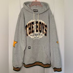 The Boys All Star Dropout Hoodie Grey w/ Green and Gold Cuffs and Hem